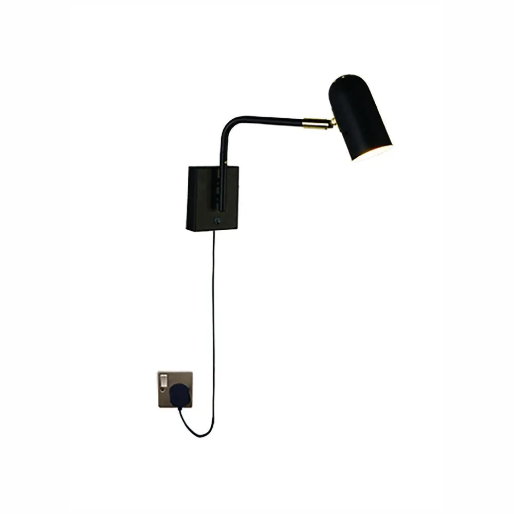 841BW Wall Light with Adjustable Head & Plug