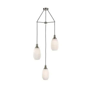 843/3-1242LF 3 Light Suspended Light Satin Nickel
