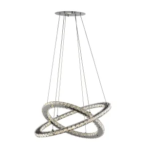 8757-168CC Clover Chrome LED 2 Ring Suspended Light