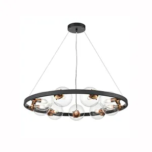 9-6242LF Round 9 Light Suspended Light Antique Gold