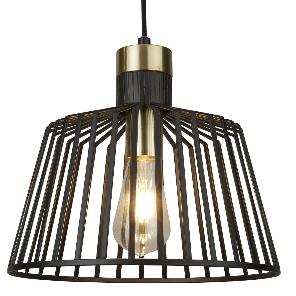 9411BK Cage Single Pendant Black