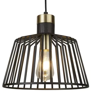 9411BK Cage Single Pendant Black