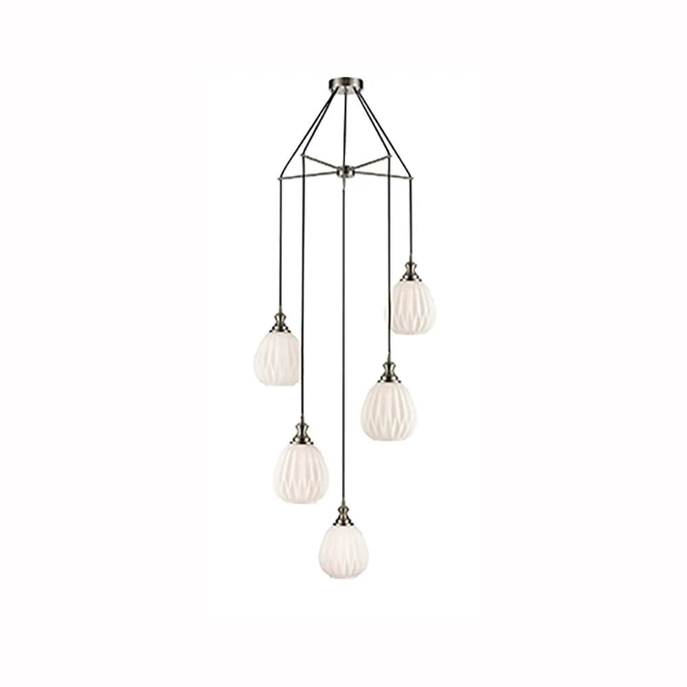 943/5-1242LF 5 Light Suspended Light Satin Nickel