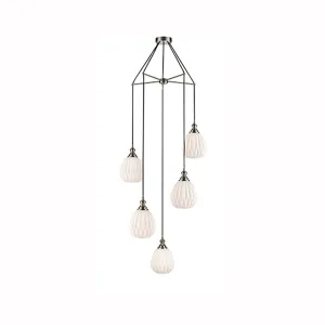 943/5-1242LF 5 Light Suspended Light Satin Nickel