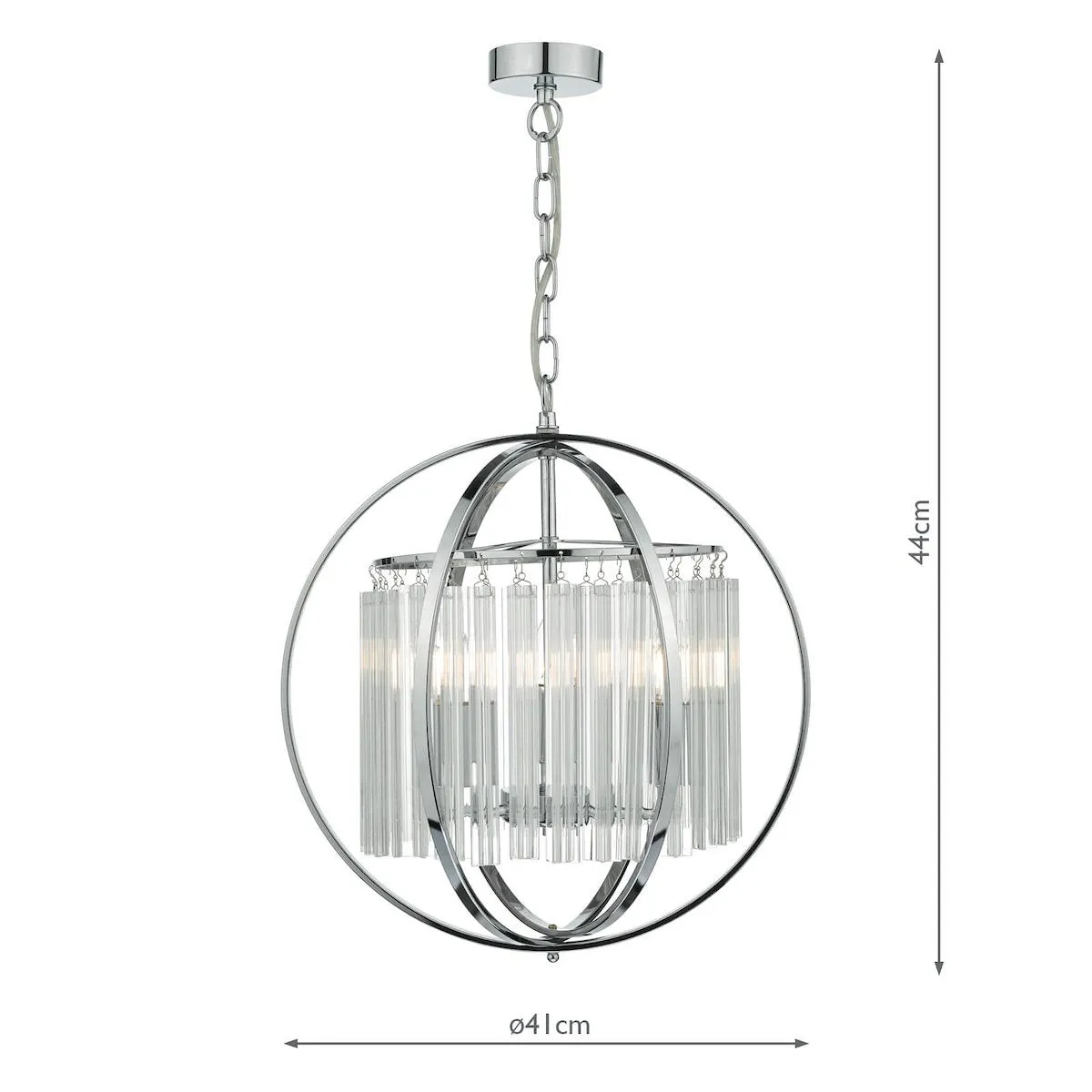 ABD0350 3 Light Suspended Light Polished Chrome