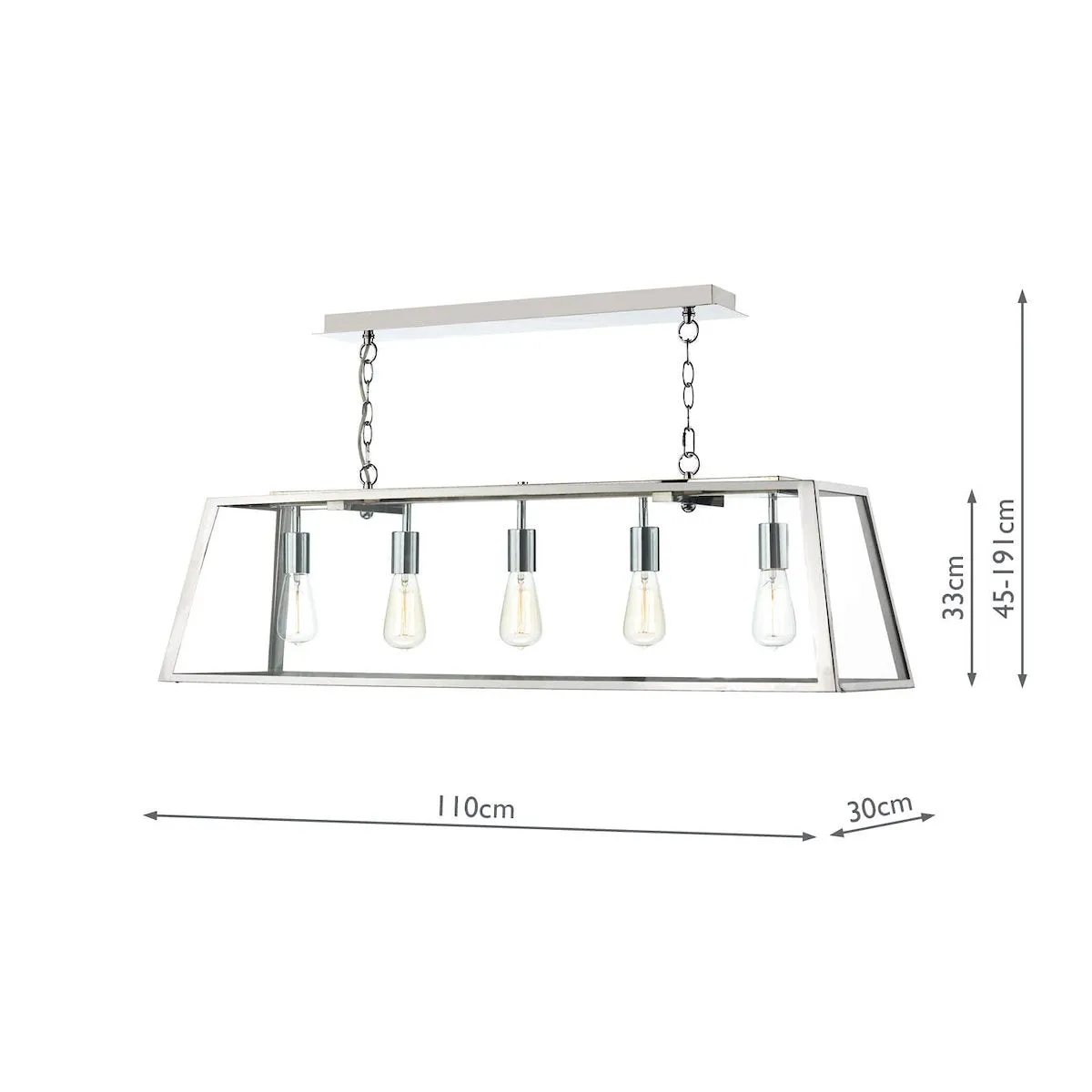 ACA0544 5 Light Suspended Light Stainless Steel