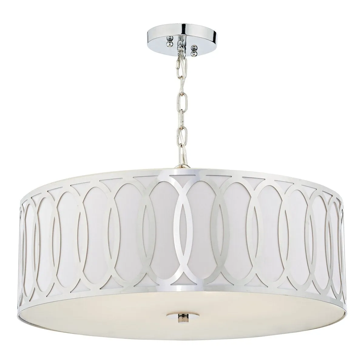 ACU0550 5 Light Suspended Light Polished Chrome White
