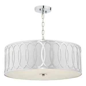 ACU0550 5 Light Suspended Light Polished Chrome White