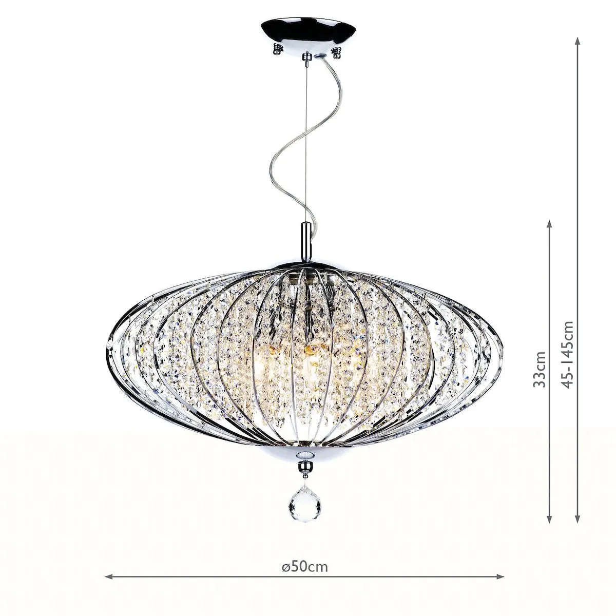 ADR0550 5 Light Suspended Light Polished Chrome