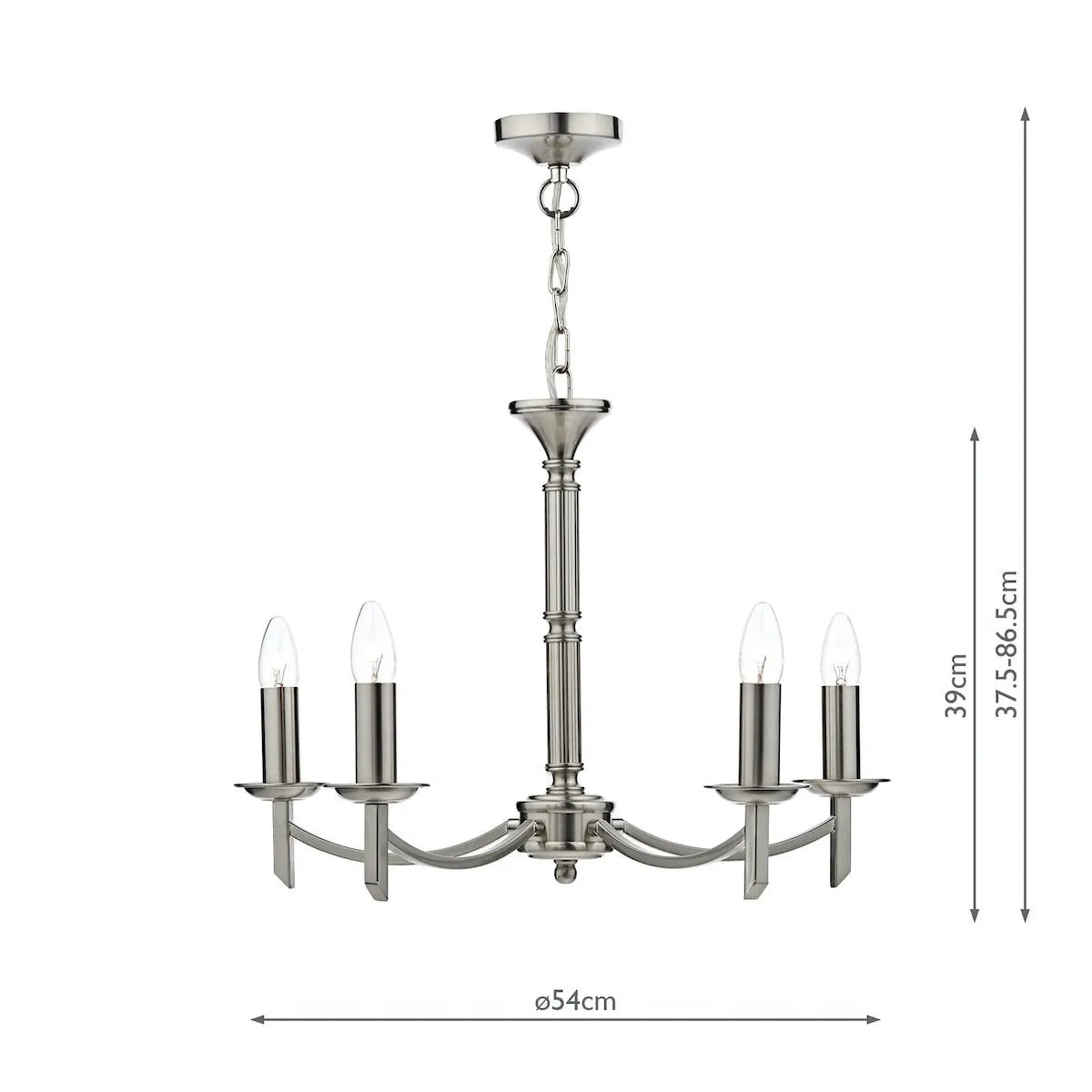 AMB0546 5 Light Multi Arm Light Satin Chrome