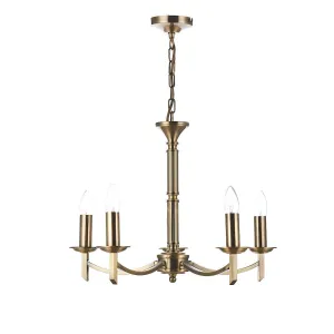 AMB0575 5 Light Multi Arm Light Antique Brass