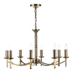 AMB0875 8 Light Multi Arm Light Antique Brass
