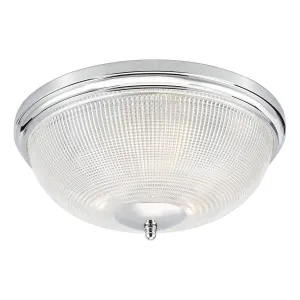 ARB5250 3 Light Flush Light Polished Chrome & Glass