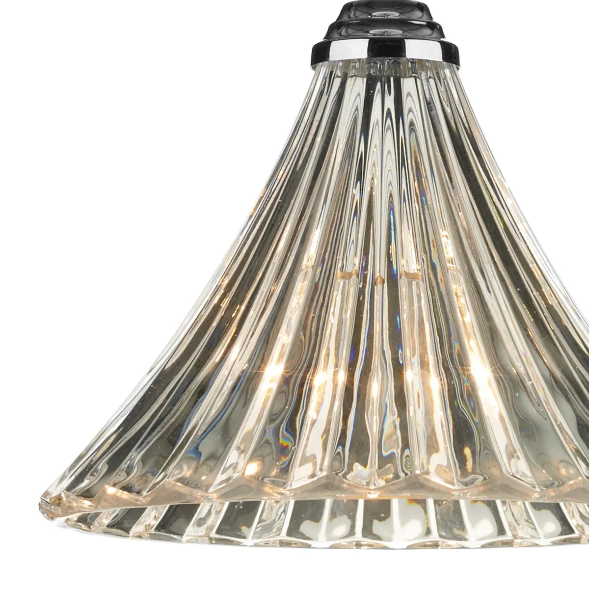 ARD0150 1 Fluted Glass Single Pendant Polished Chrome