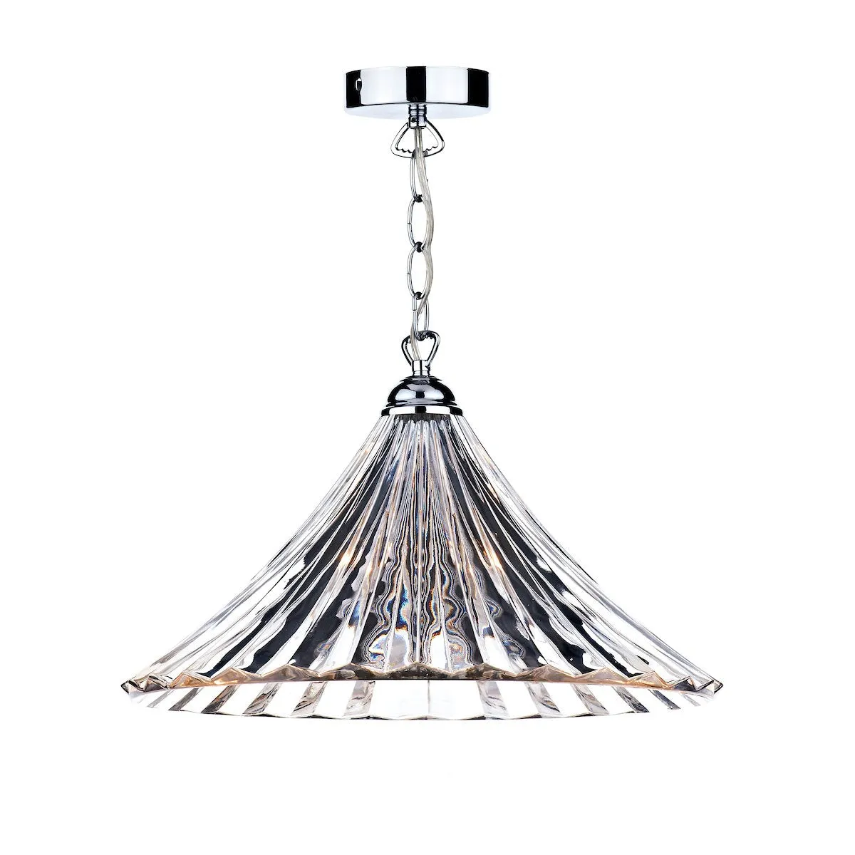 ARD868 Large Single Pendant Clear Glass/Polished Chrome Finish