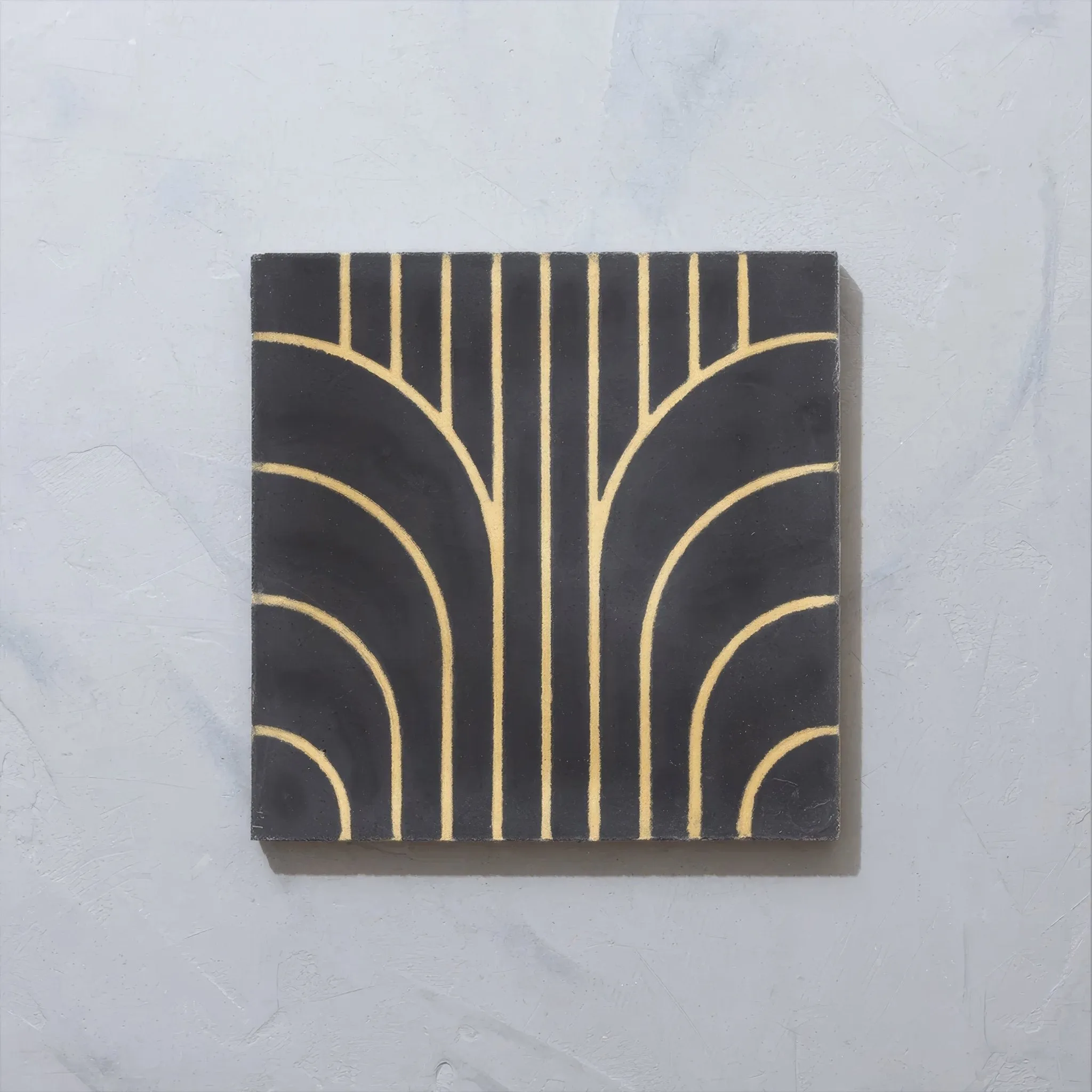 Art Deco Curve Ebony Tile