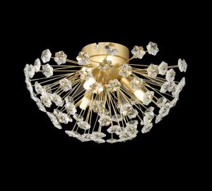 Baby Fleur Gold Flush Crystal Chandelier