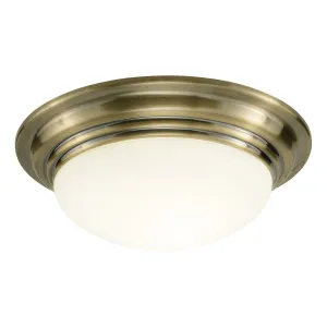 BAR5075 Large Flush Light Antique Brass