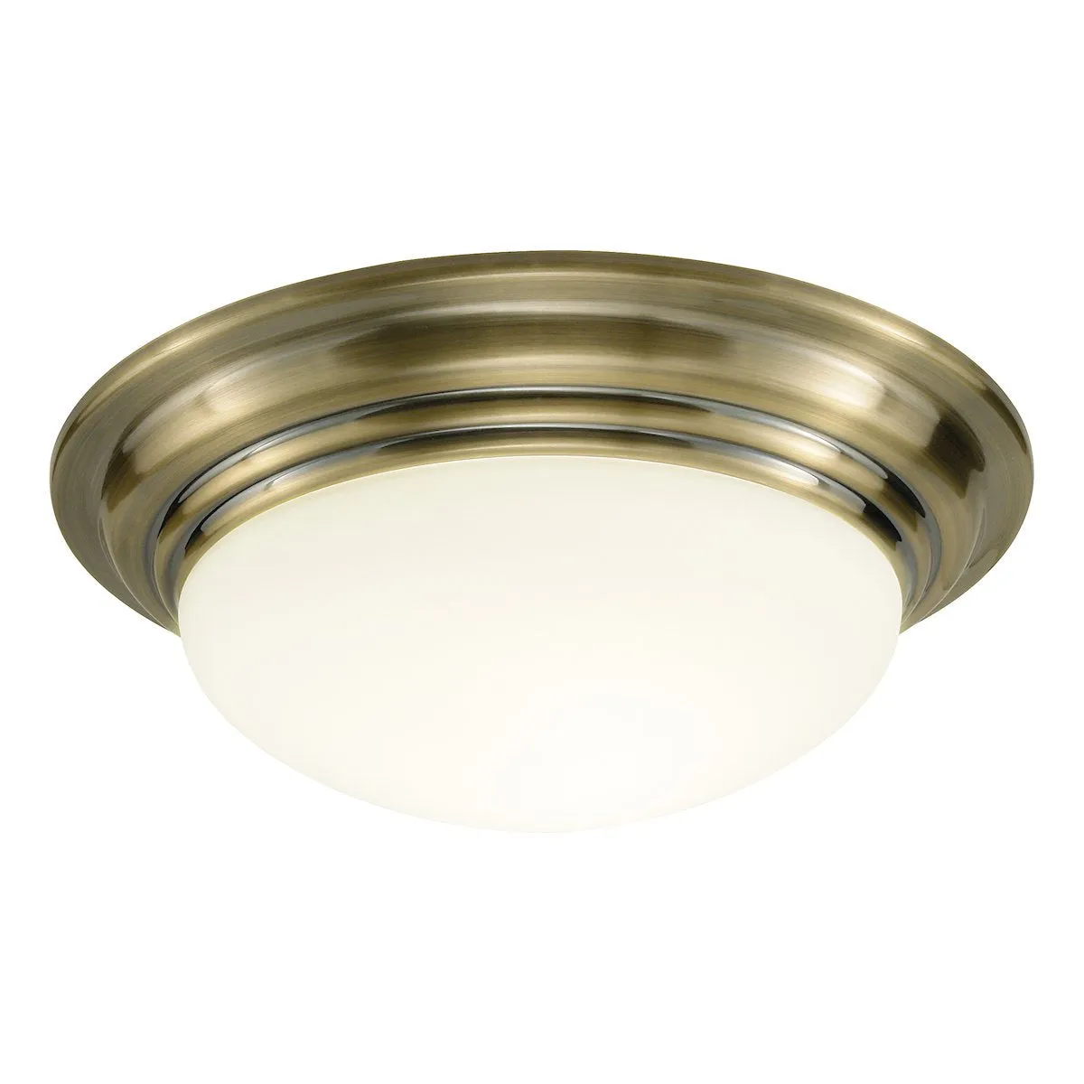 BAR5075 Large Flush Light Antique Brass