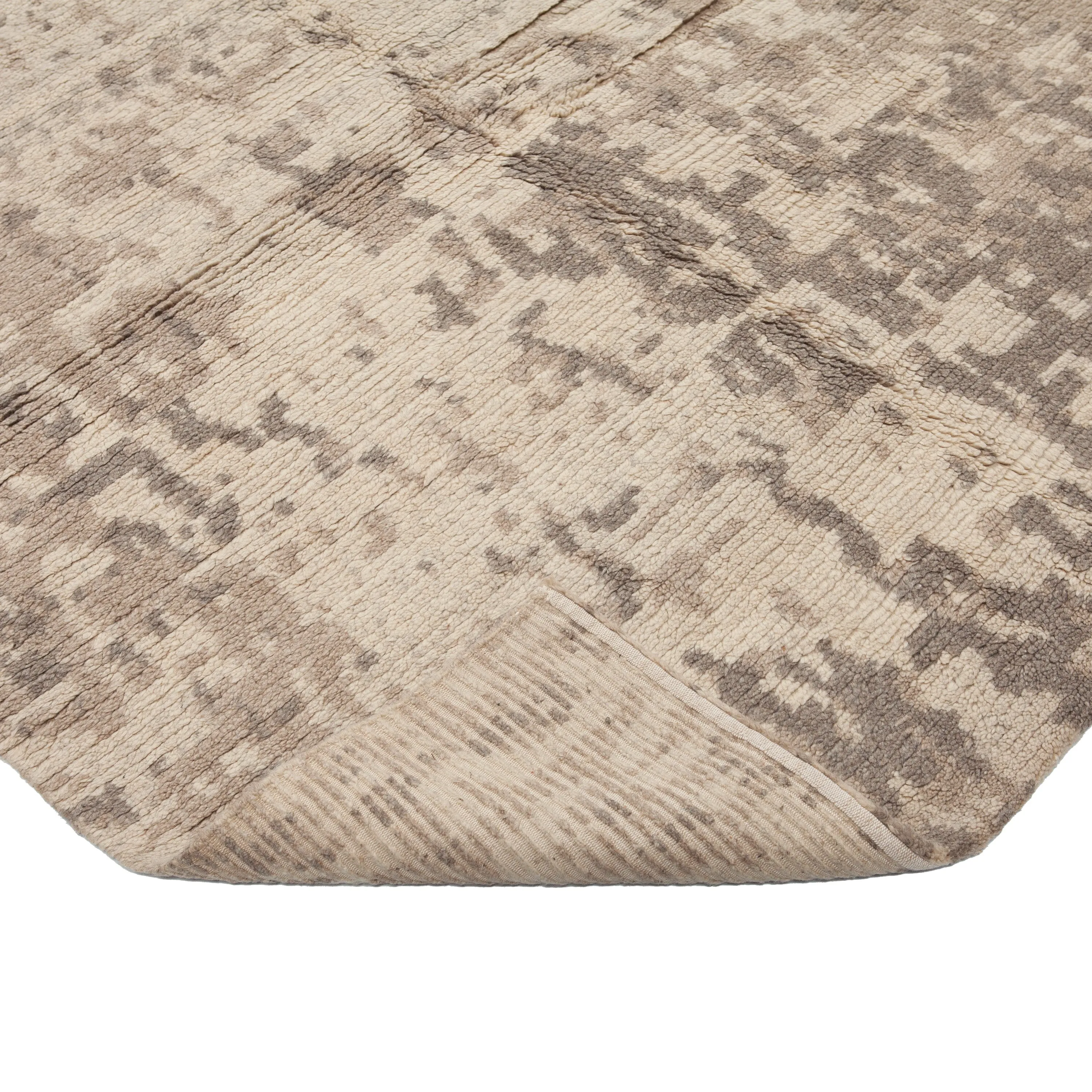 Beige Contemporary Tibetan Wool Rug - 10'3" x 14'3"