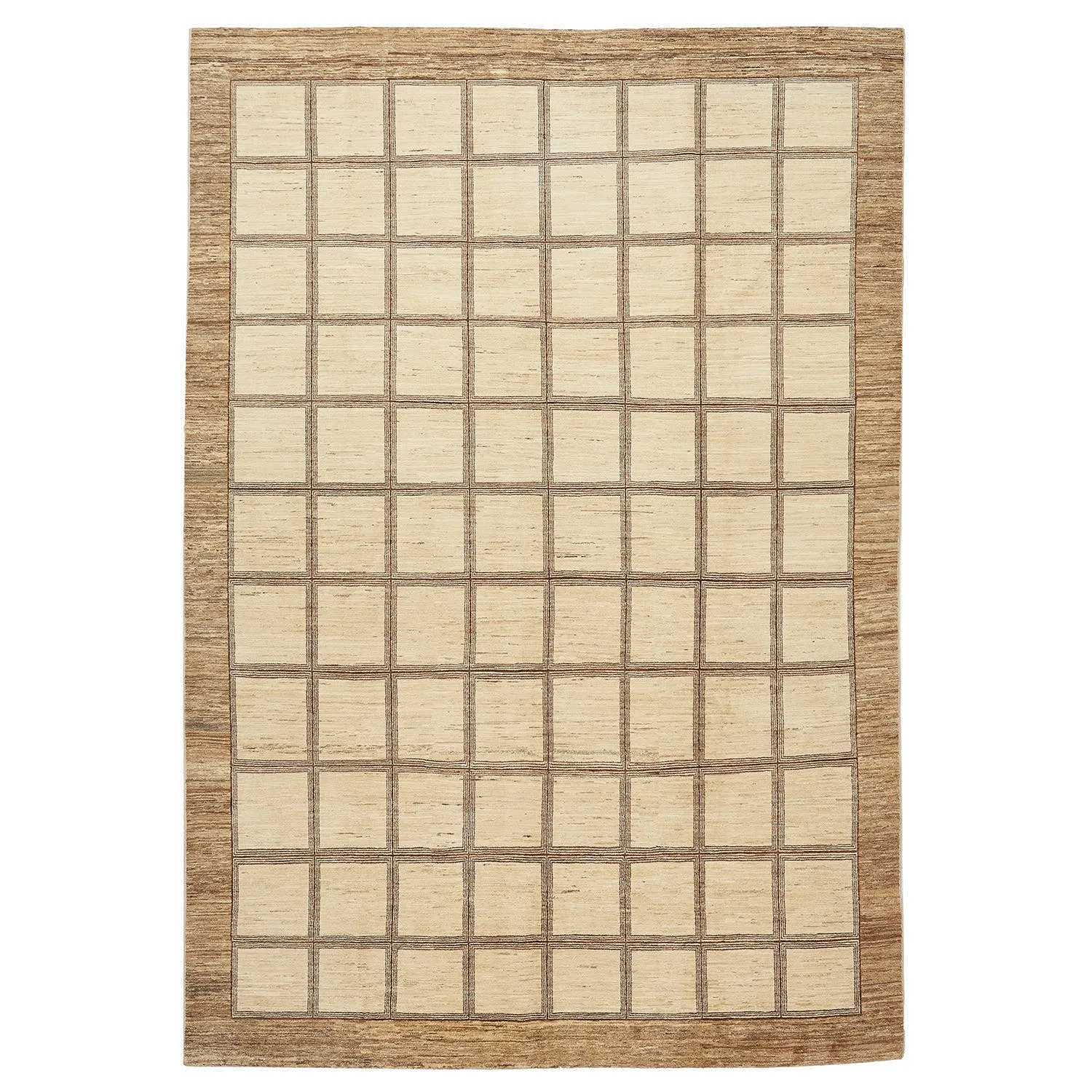Beige Flatweave Wool Rug - 9'1" x 13'3"