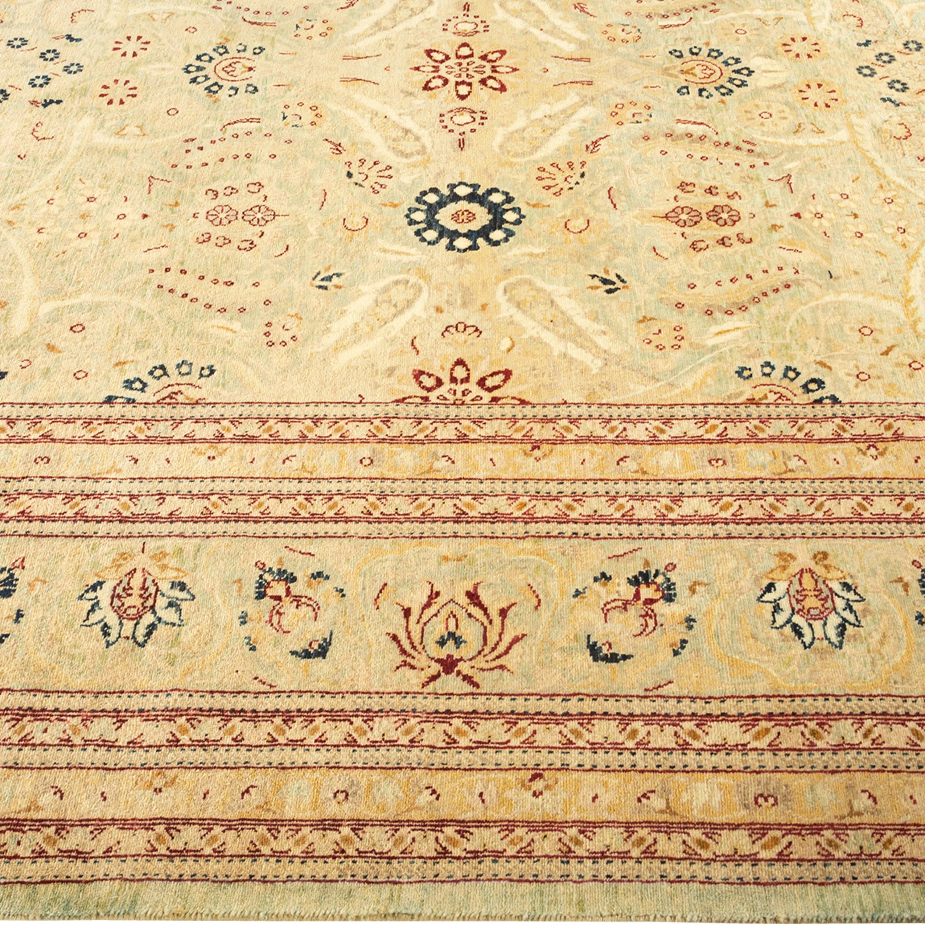 Beige Traditional Wool Rug - 6'1" x 8'10"