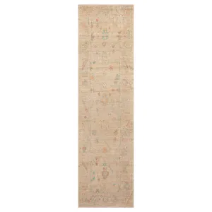 Beige Zameen Modern Wool Runner - 2'11" x 10'4"