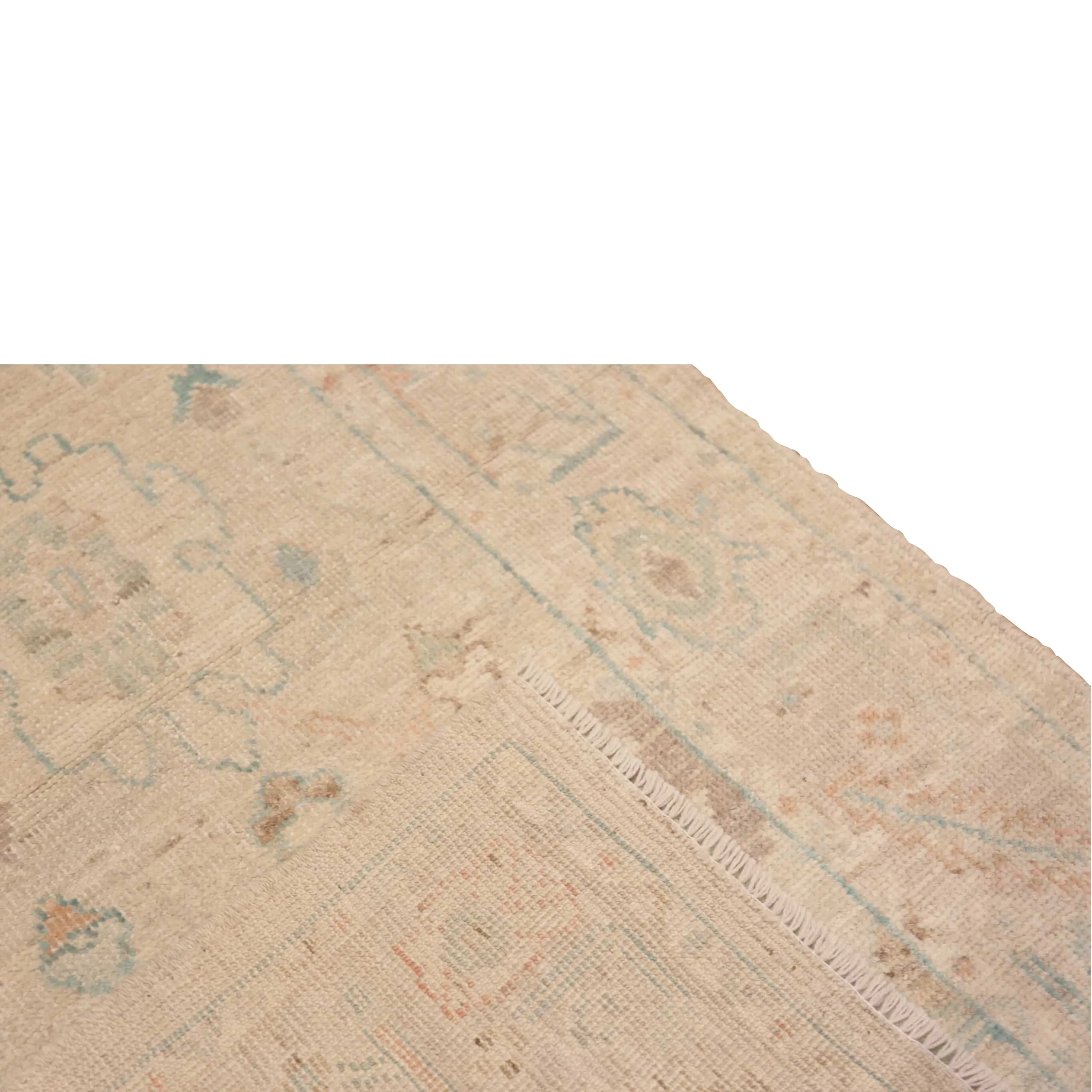 Beige Zameen Modern Wool Runner - 2'11" x 10'4"
