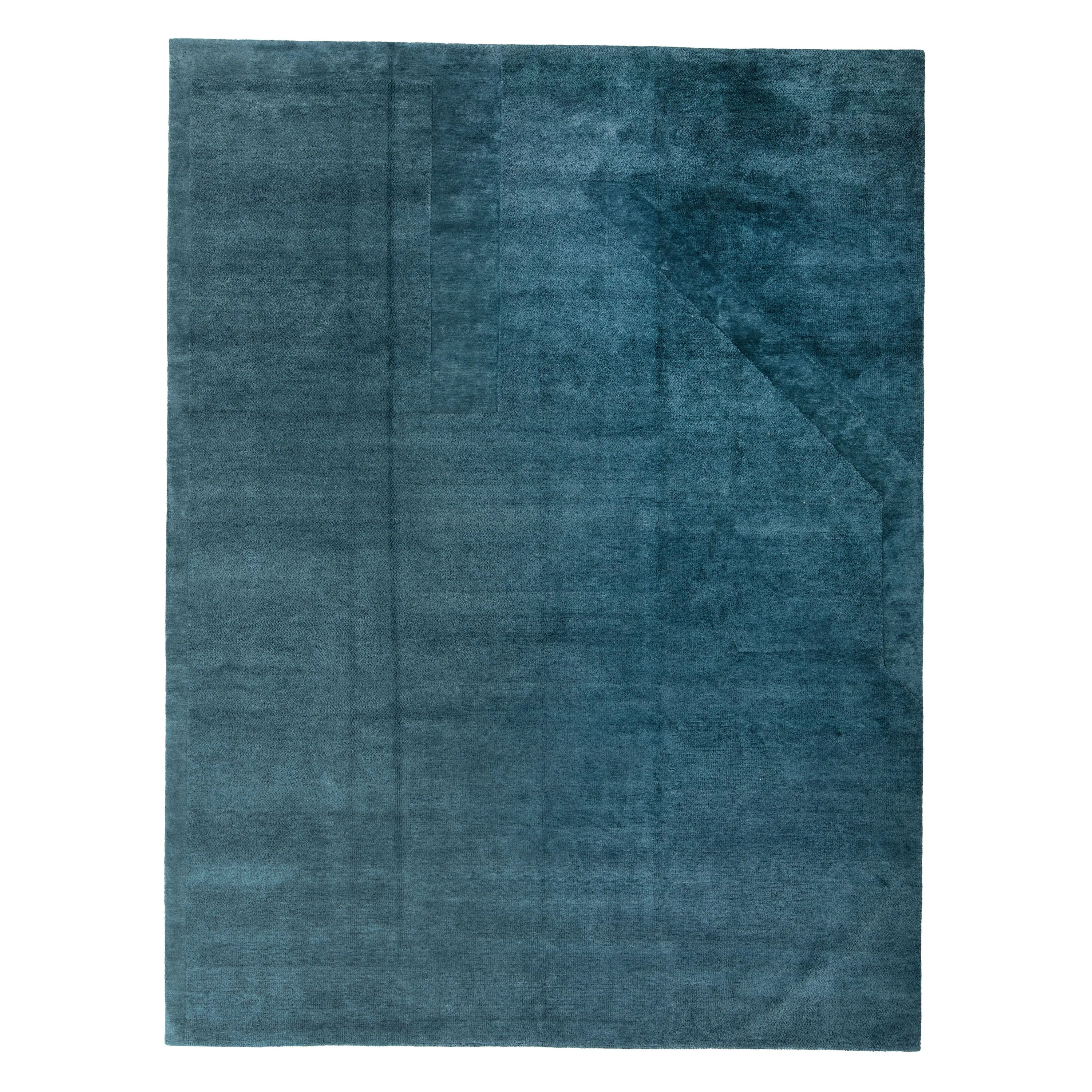 Blue Stelle Contemporary Tibetan Wool Rug - 9' x 12'