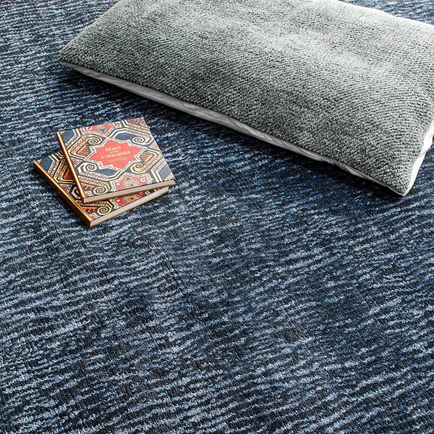 Blue Stelle Transitional Wool Silk Blend Rug - 9'3" x 12'