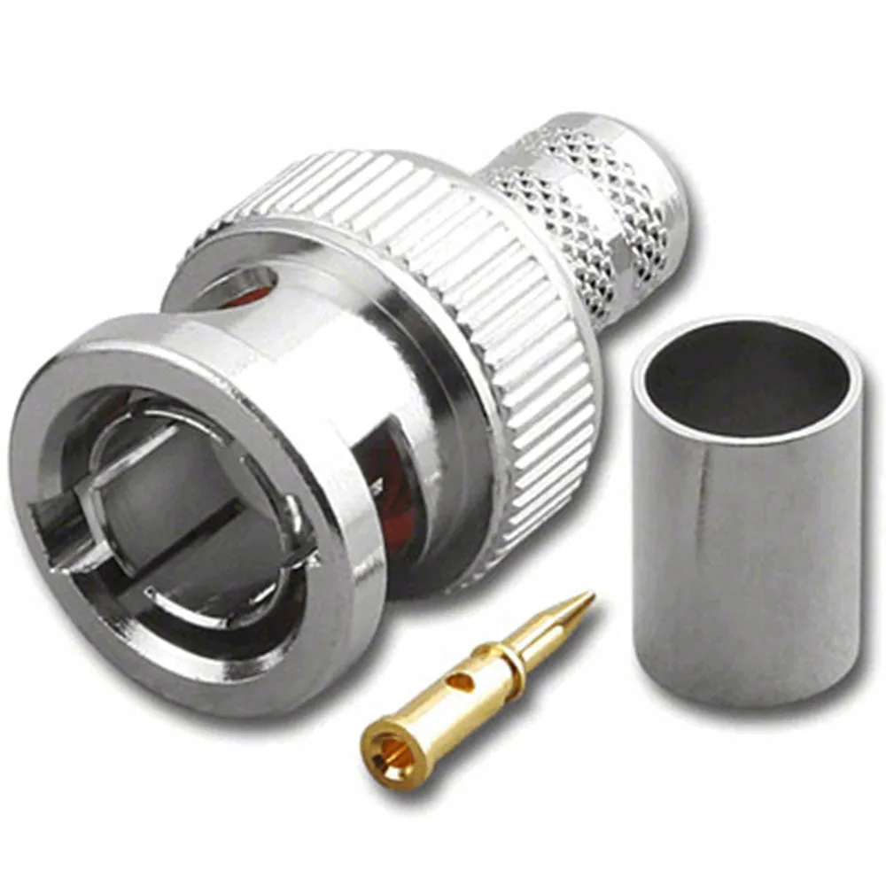 BNC BNC002 MALE BNC 3PC Crimp CONNECTORS PLUGS RG59 Cable x10