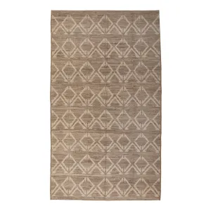 Brown & Cream Zameen Modern Wool Rug - 5'6" x 9'9"