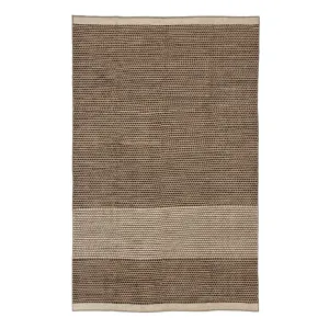 Brown & Cream Zameen Modern Wool Rug - 8'7" x 14'