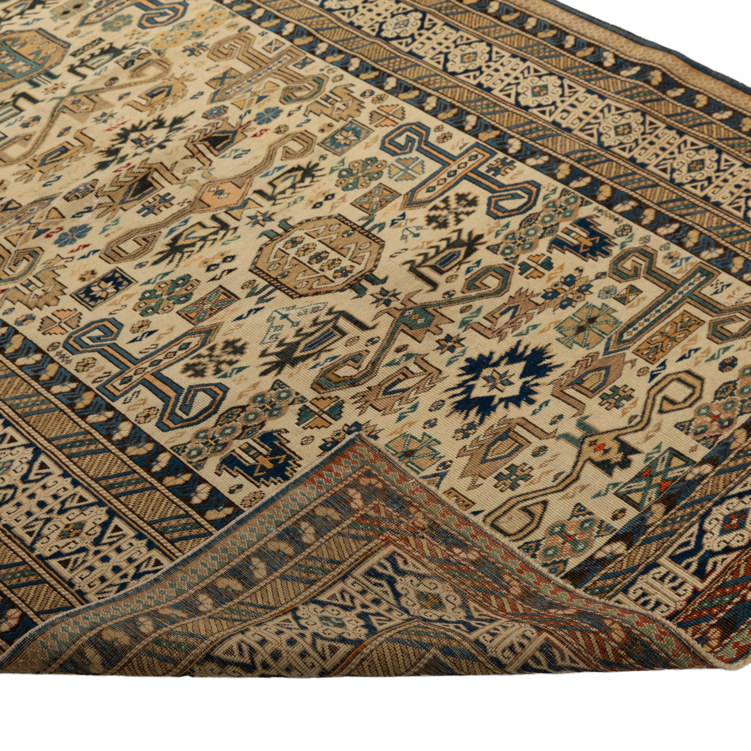 Brown Antique Perpedil Persian Rug - 4'3" x 6'10"
