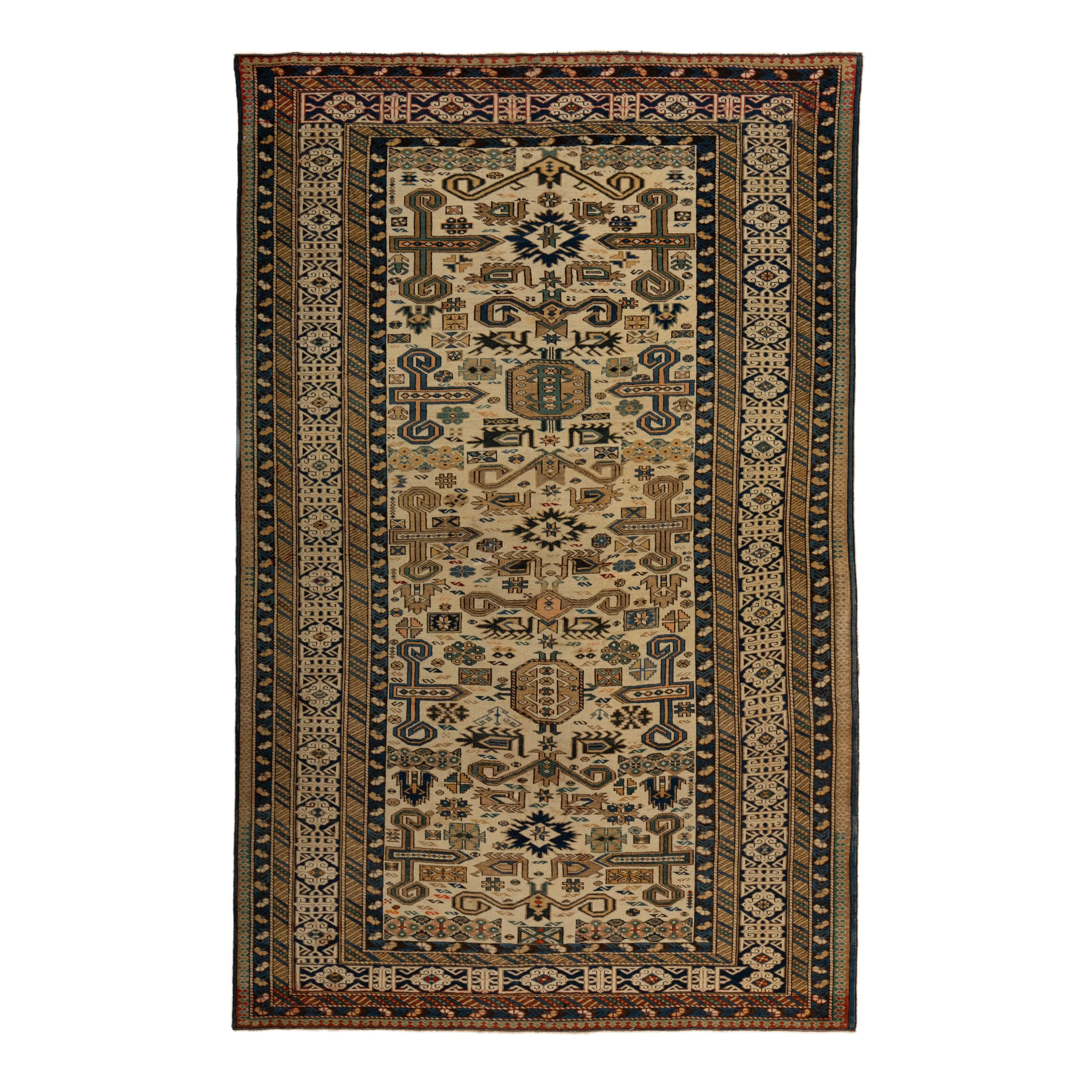 Brown Antique Perpedil Persian Rug - 4'3" x 6'10"
