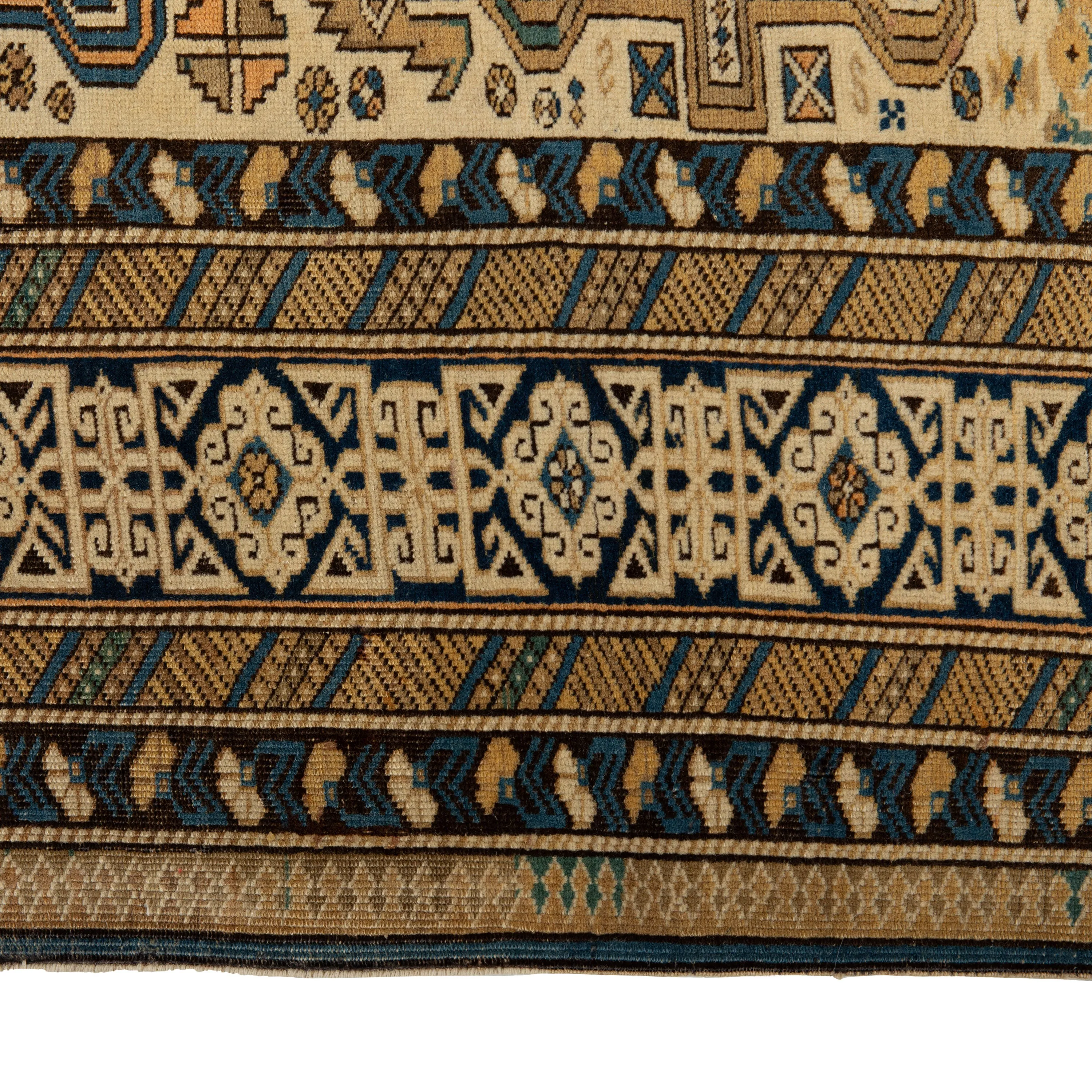 Brown Antique Perpedil Persian Rug - 4'3" x 6'10"