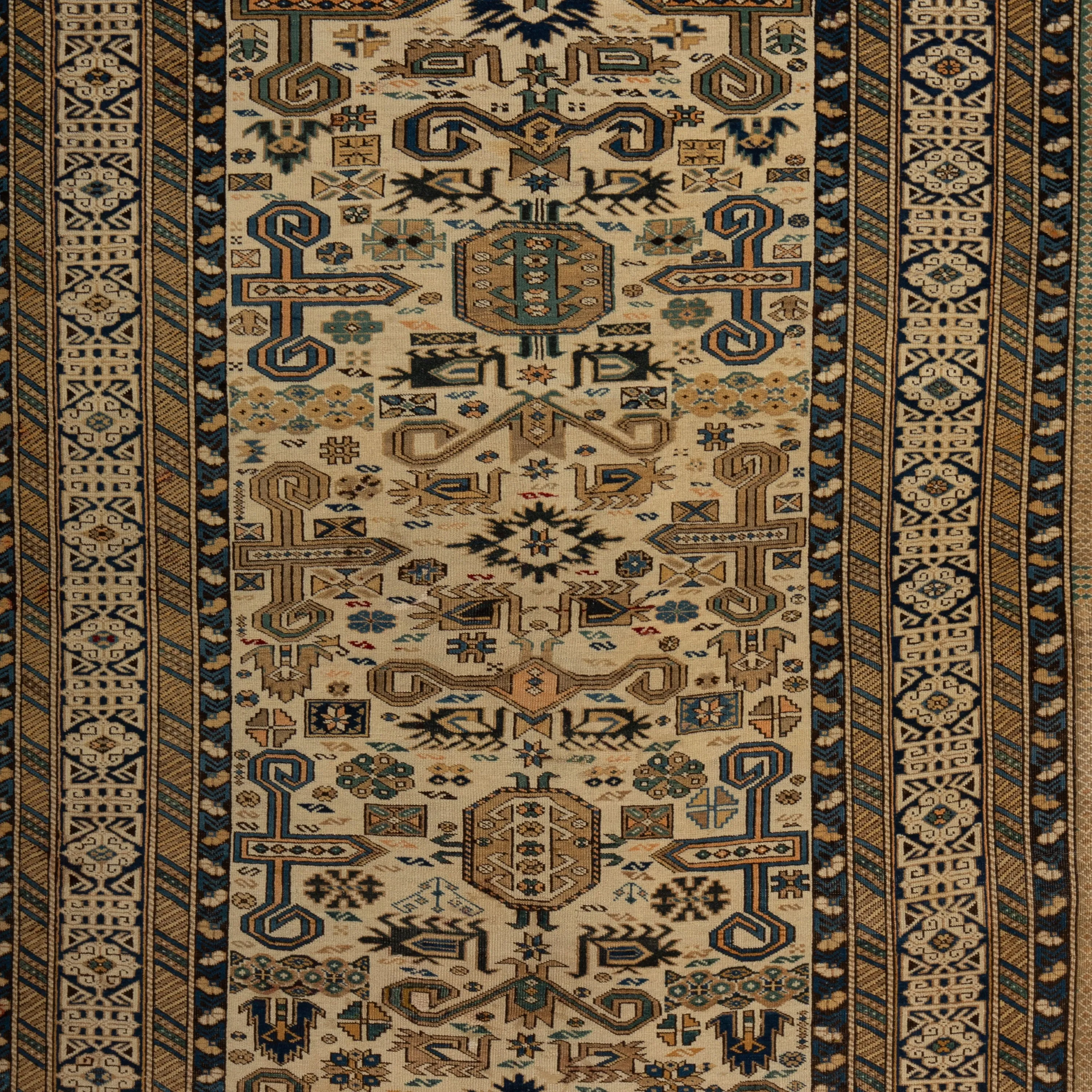 Brown Antique Perpedil Persian Rug - 4'3" x 6'10"