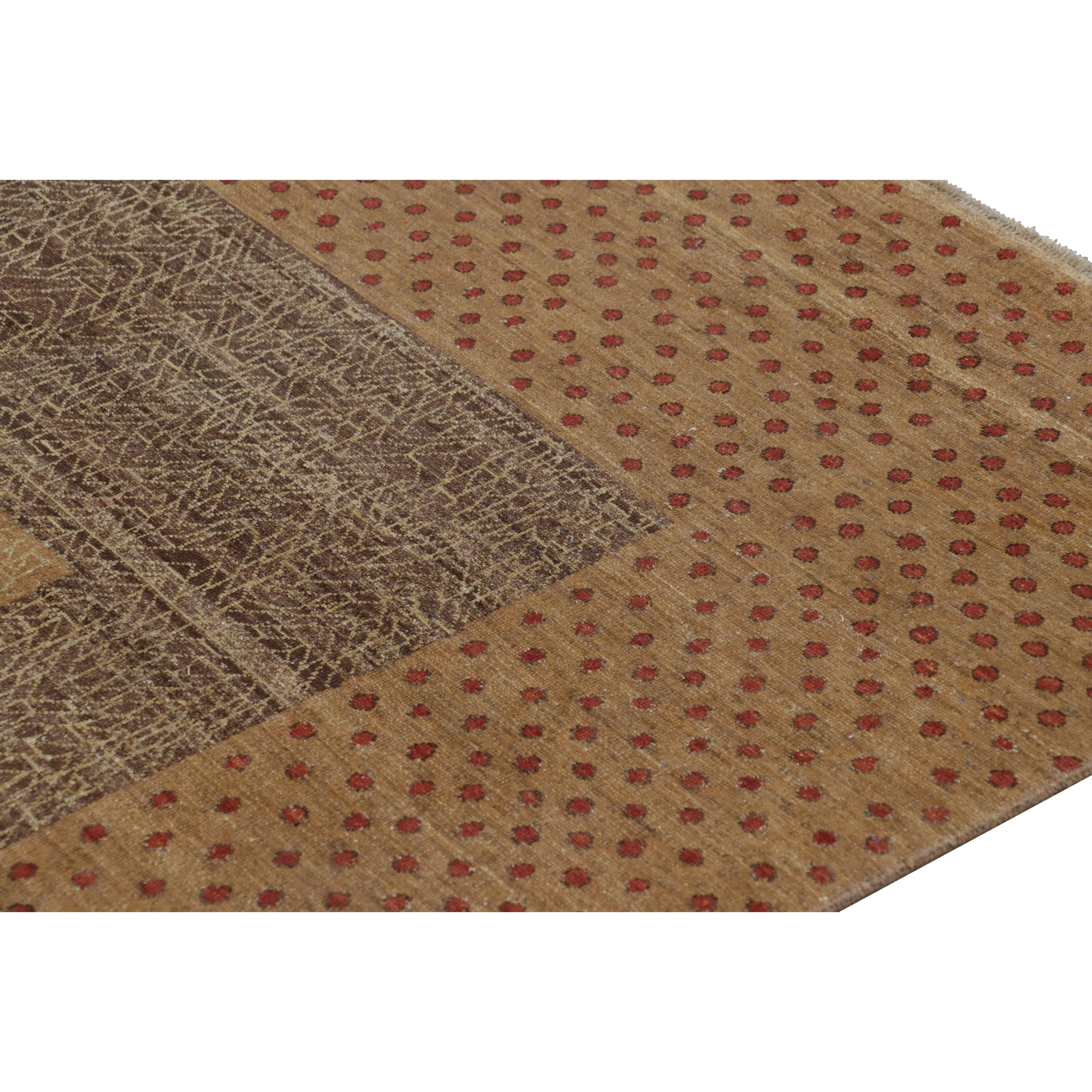 Brown Contemporary Wool Cotton Rug - 8' x 9'7"