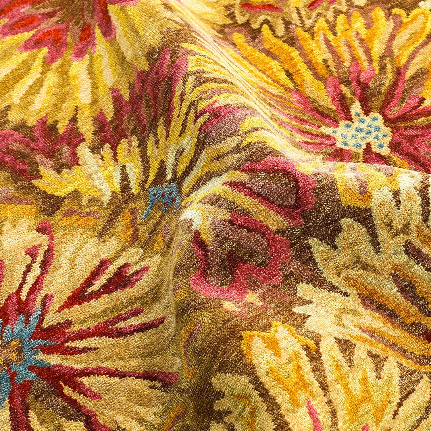 Brown Contemporary Wool Rug - 5' x 5'3"