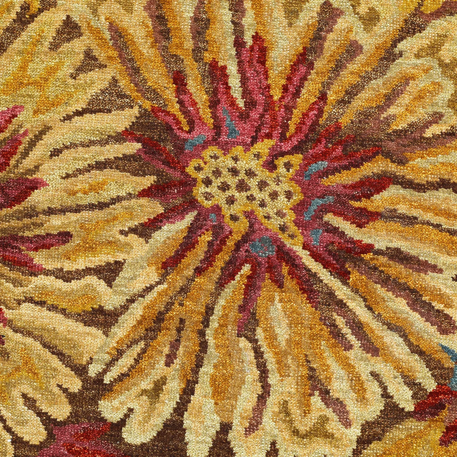 Brown Contemporary Wool Rug - 5' x 5'3"