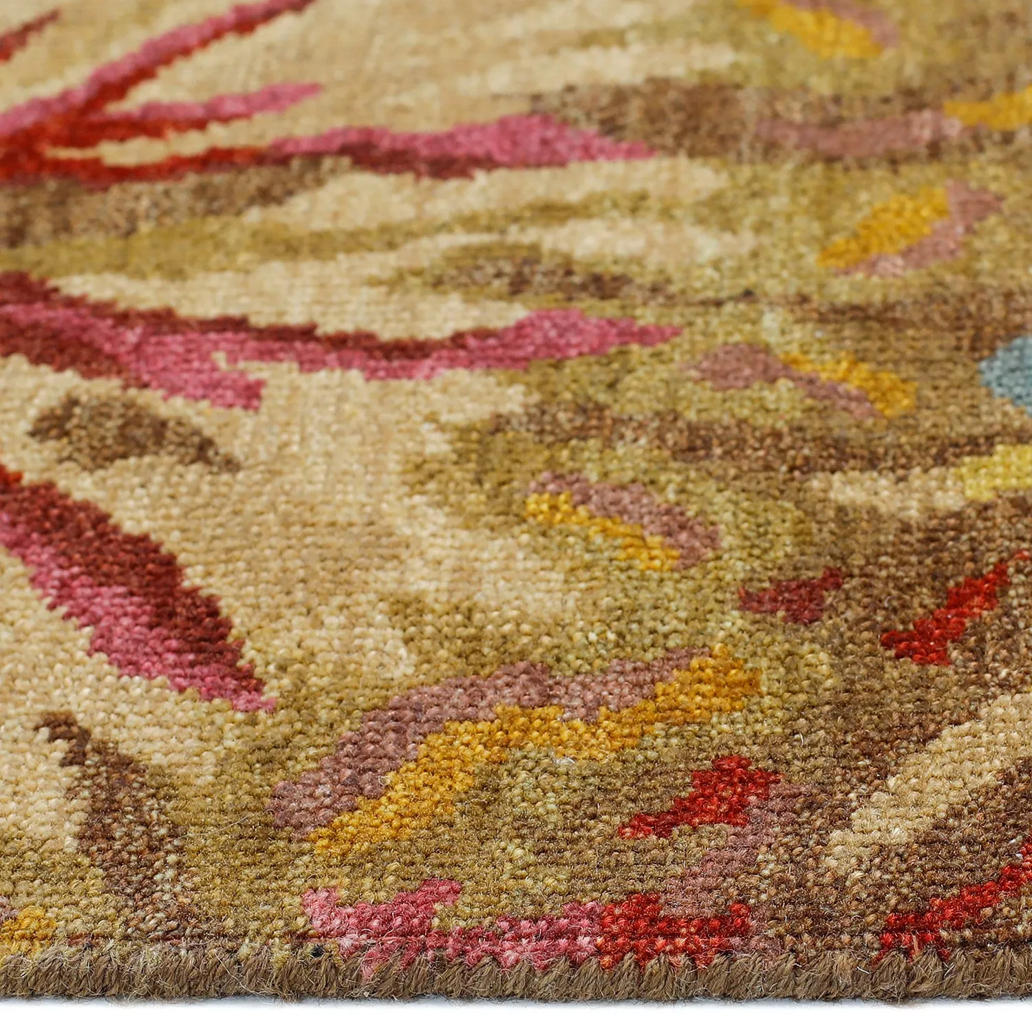 Brown Contemporary Wool Rug - 5' x 5'3"