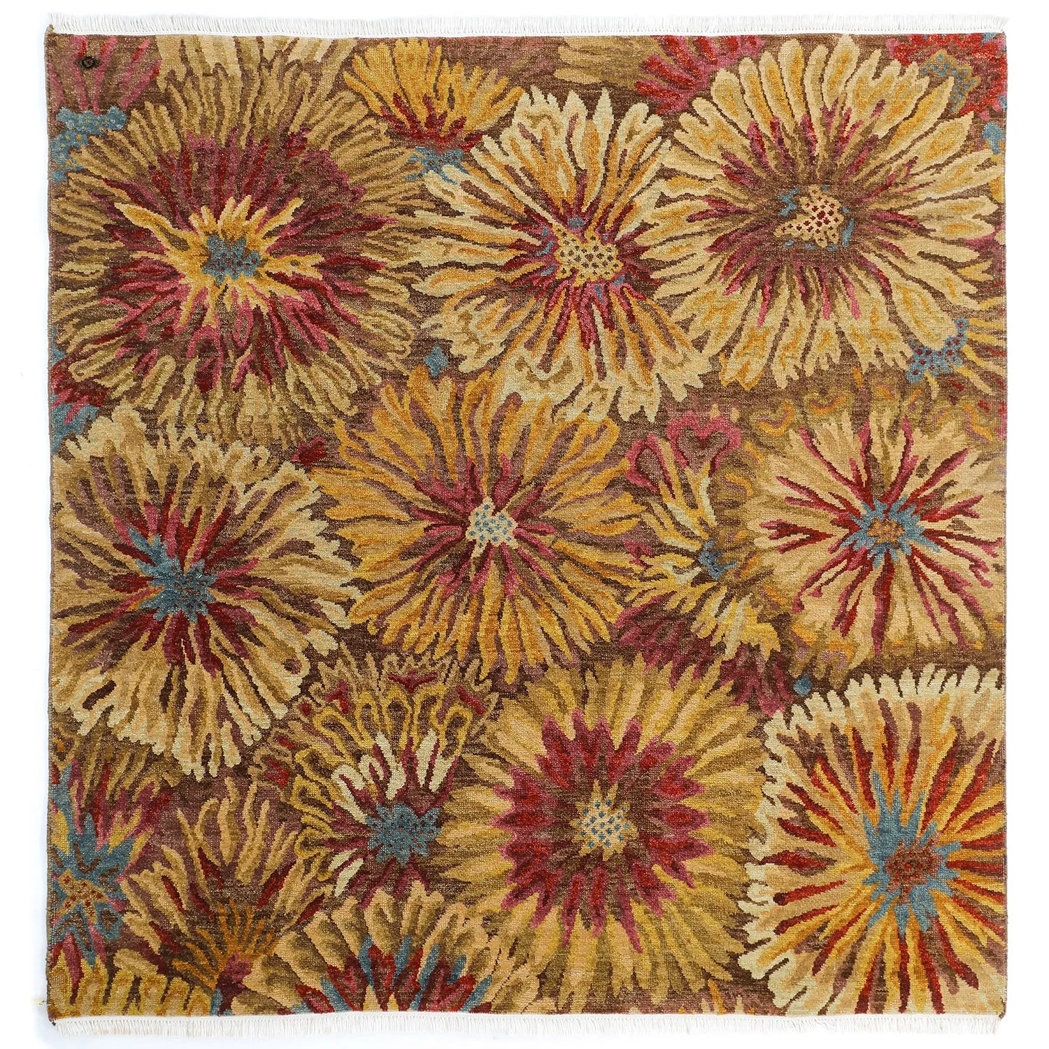 Brown Contemporary Wool Rug - 5' x 5'3"