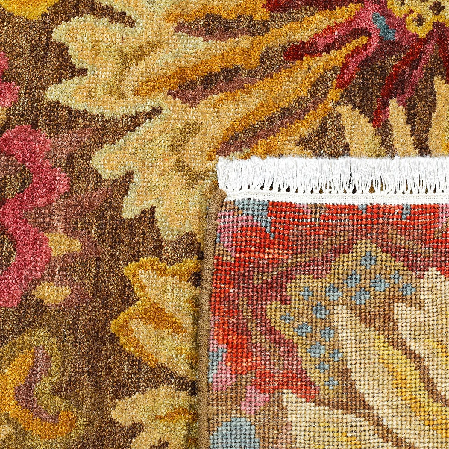Brown Contemporary Wool Rug - 5' x 5'3"