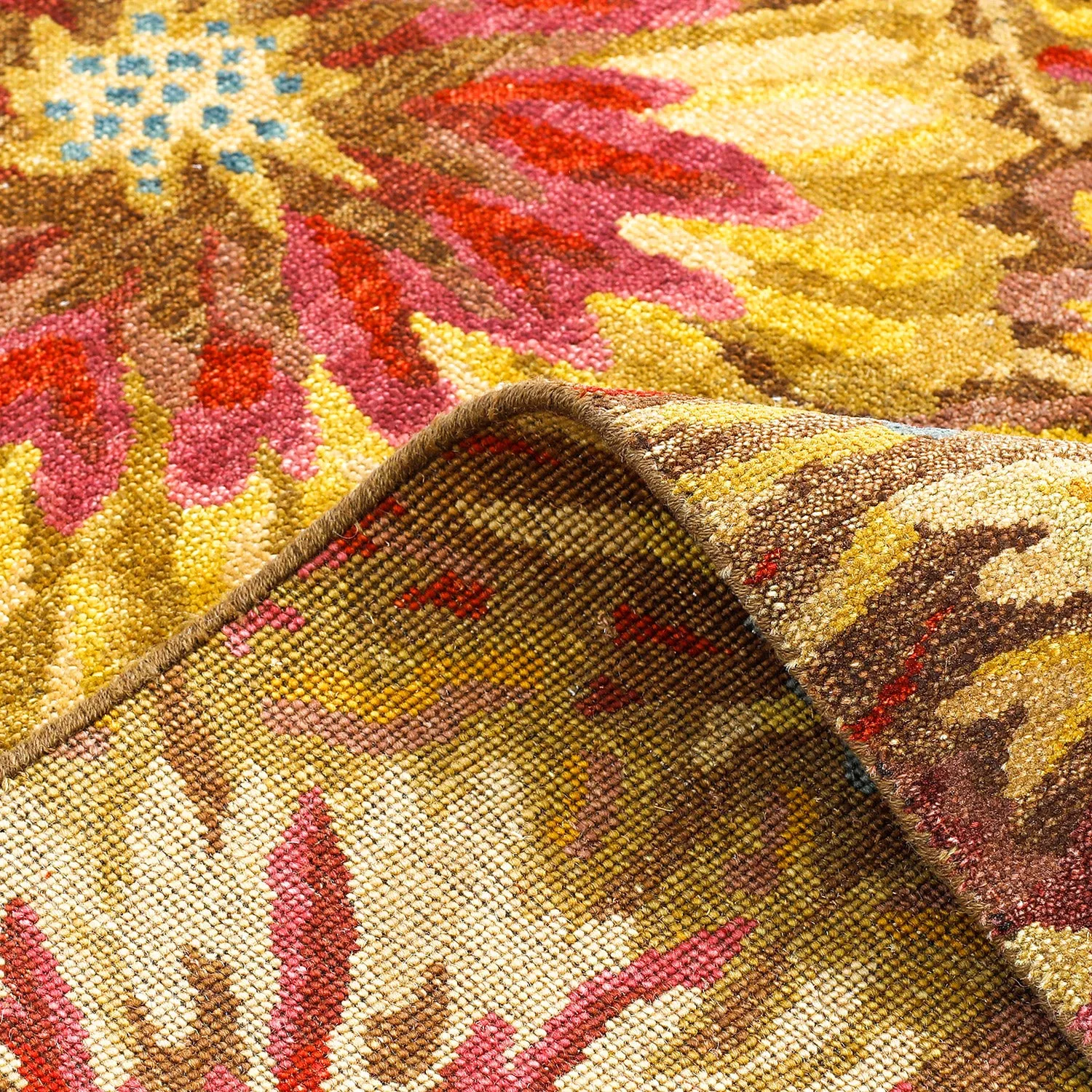 Brown Contemporary Wool Rug - 5' x 5'3"