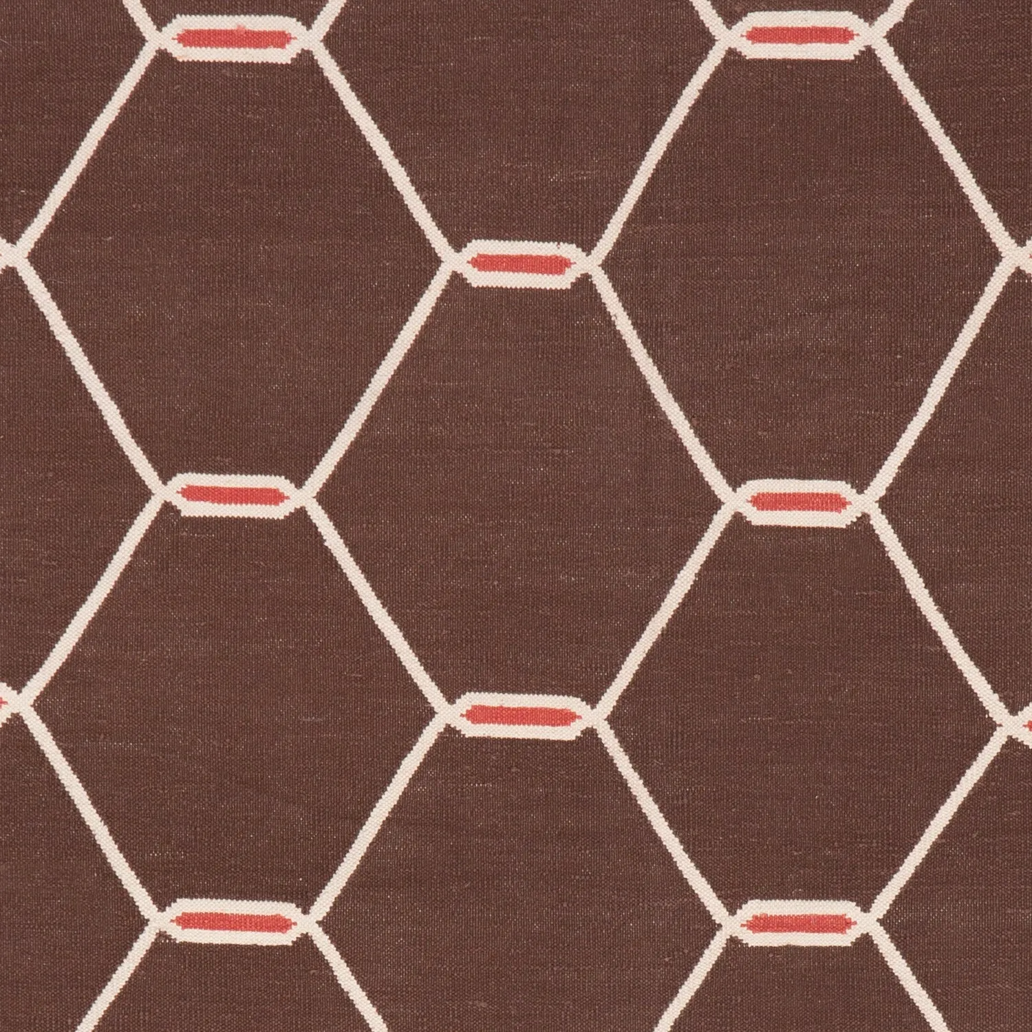 Brown Flatweave Cotton Rug - 3'6" x 5'6"