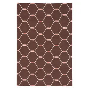 Brown Flatweave Cotton Rug - 3'6" x 5'6"