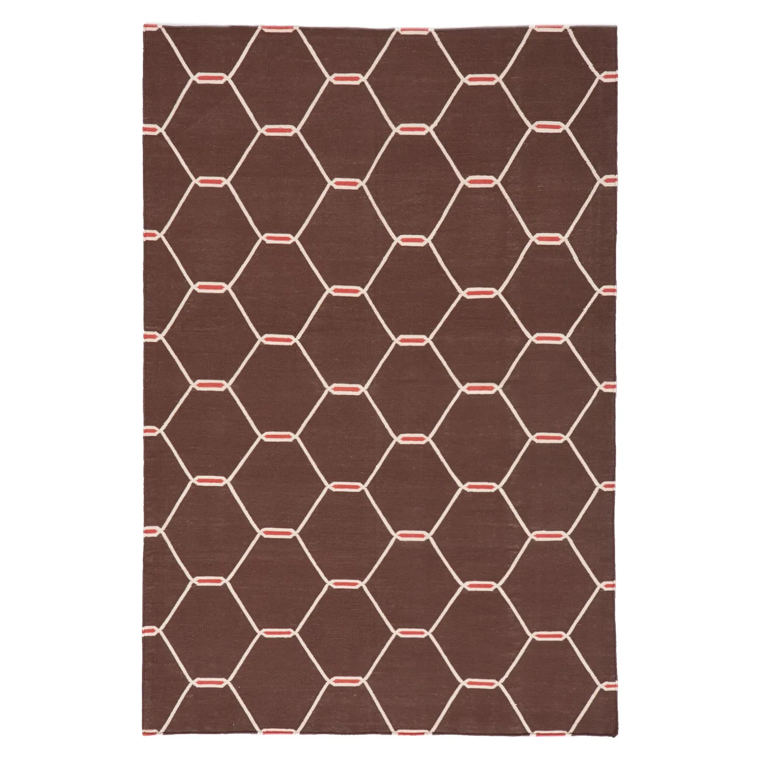 Brown Flatweave Cotton Rug - 3'6" x 5'6"