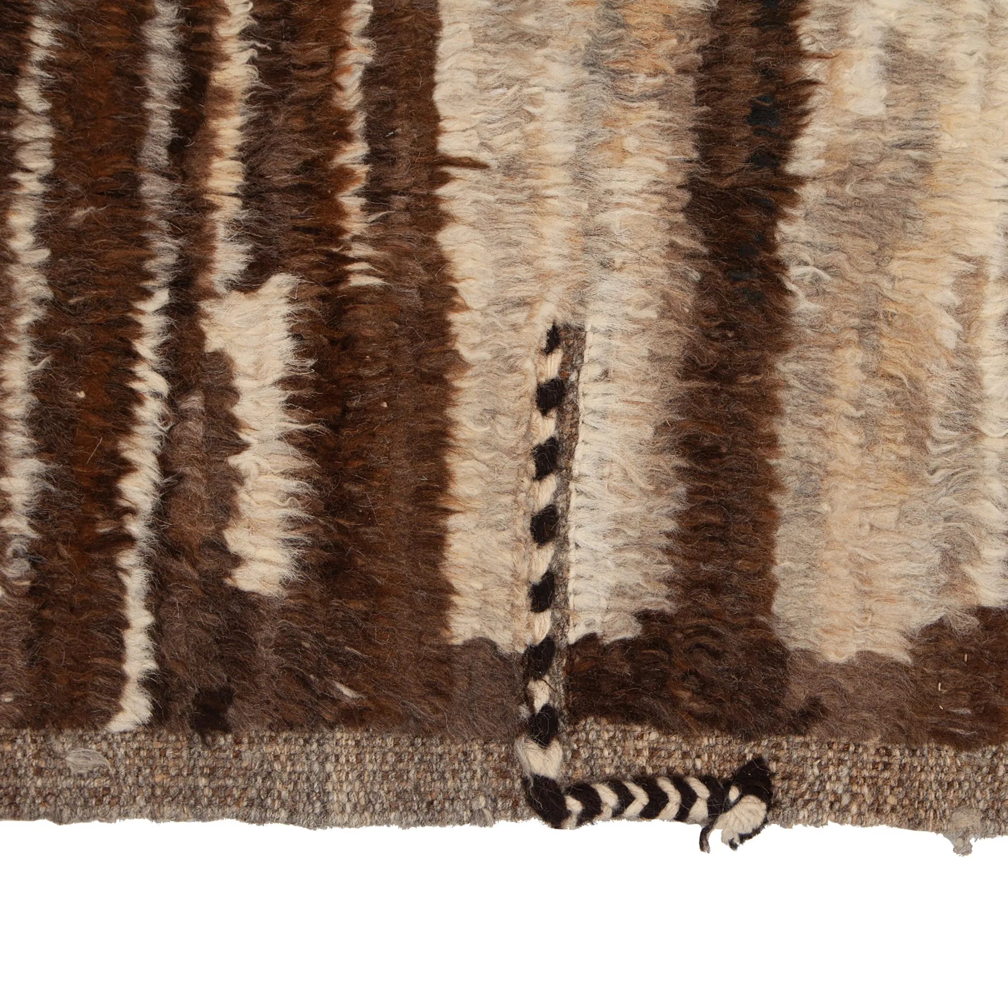 Brown Modern Wool Rug - 7'3'' x 10'11''