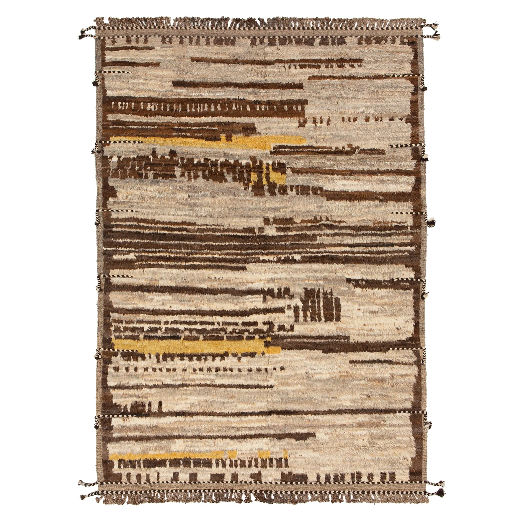 Brown Modern Wool Rug - 7'3'' x 10'11''