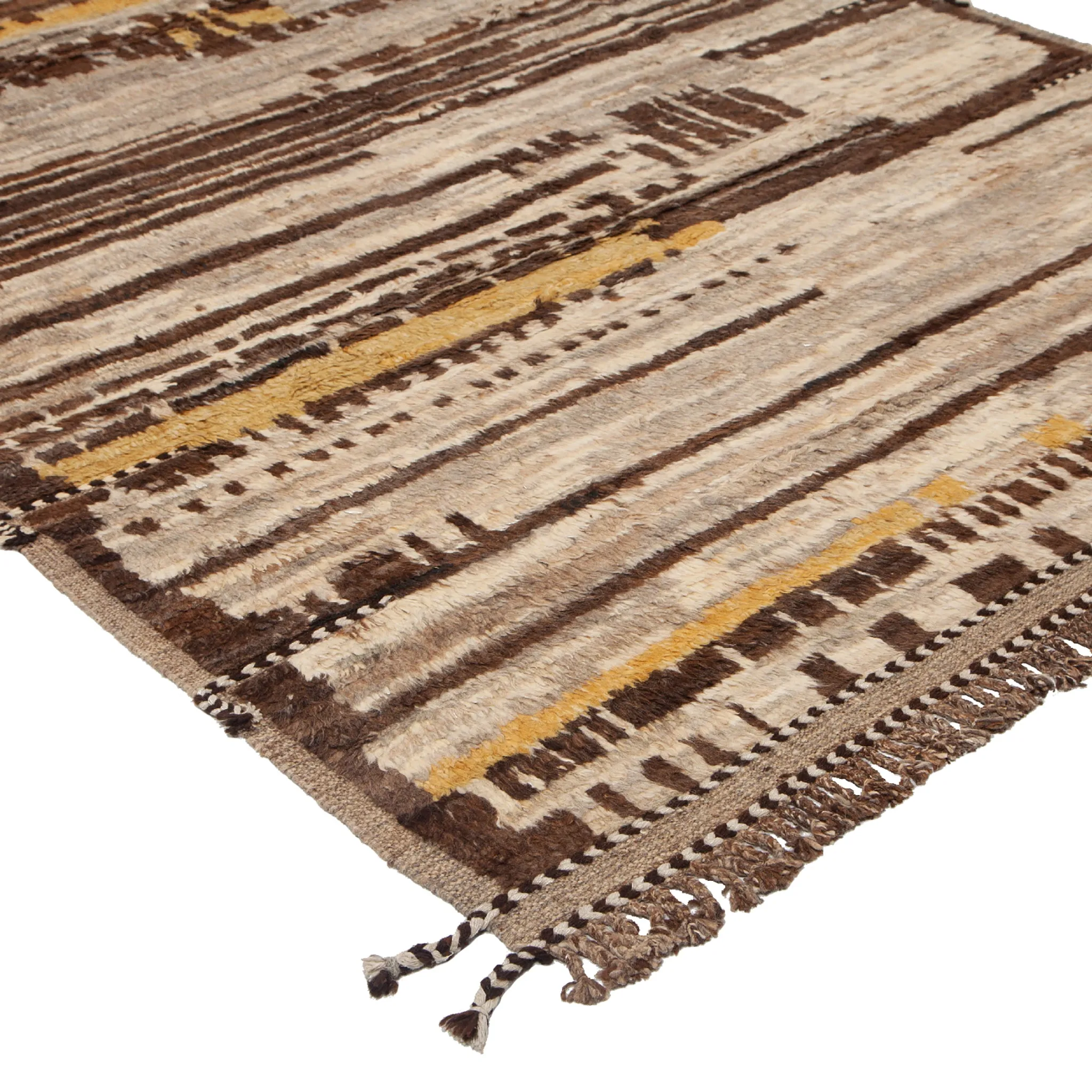 Brown Modern Wool Rug - 7'3'' x 10'11''